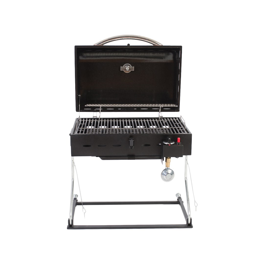 Faulkner 52301 Barbeque Grill||flk_52301_Grill_Deluxe_Black_Standing_Front View_Open.Jpg||87||flk52301||1063240