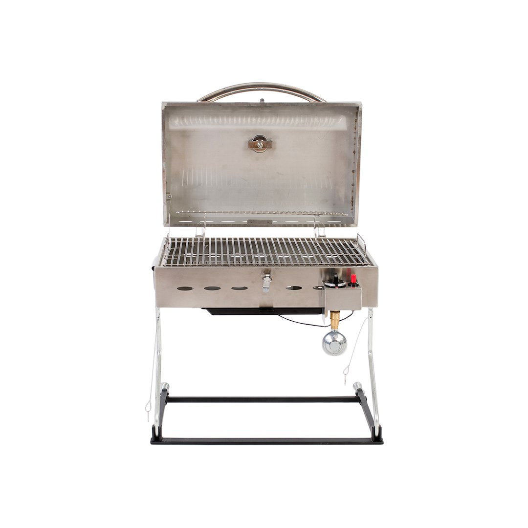 Faulkner 52302 Barbeque Grill||flk_52302_Grill_Deluxe_Stainless_Standing_Front View_Open.Jpg||87||flk52302||1302123