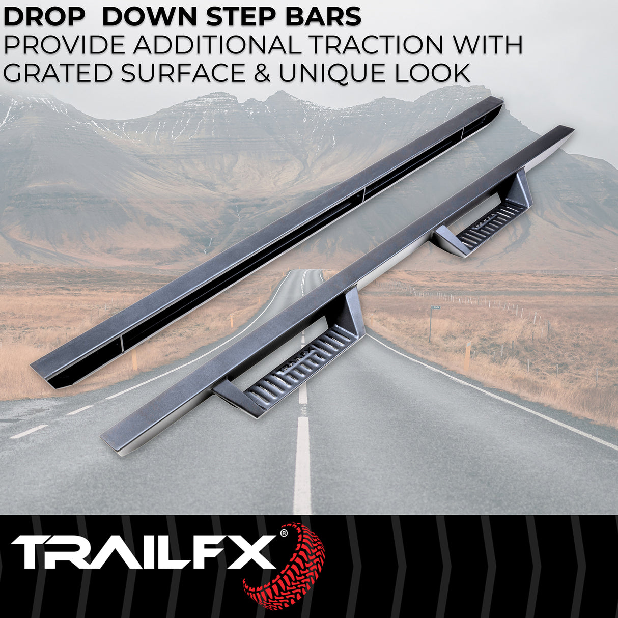 Drop Down Hoop Step Bars For Toyota Tundra Crew Max (DHS021B)