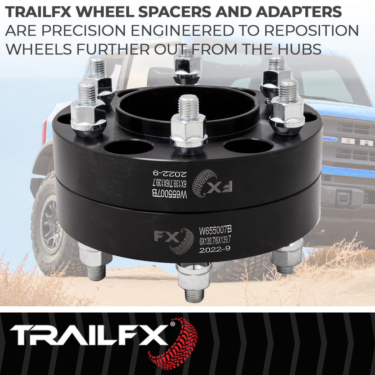 Hub Centric Wheel Spacer for Ford- Black Anodized (W655007B)